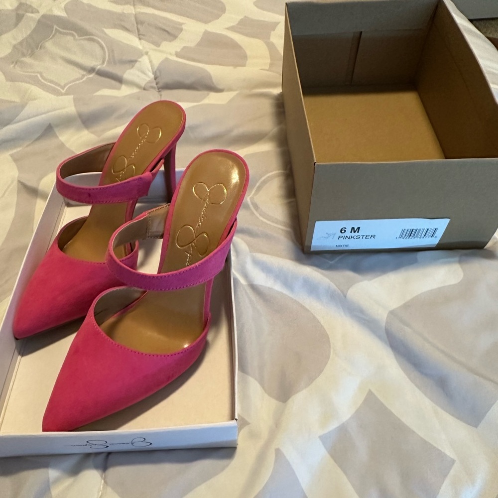 Jessica Simpson suede pink heels